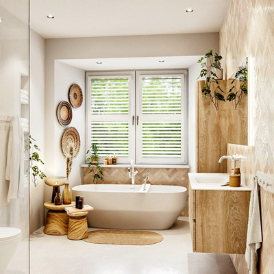 MONDIAZ VICA 120cm badmeubel onderkast Washed Oak 2 lades. Wastafel CLOUD midden 1 kraangat, kleur Talc.