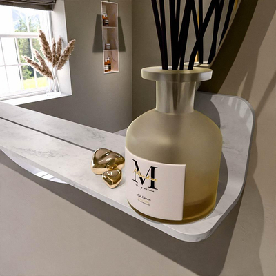 Mondiaz SPOT Badkamerspiegel - rond 90cm - spiegelplanchet - kleur Opalo