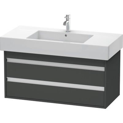 Duravit Ketho Wastafelonderkast 100x45.5x48cm Standaard greep met softclose spaanplaat Grafiet Mat