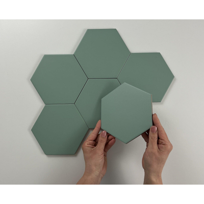 Cifre Ceramica Hexagon Timeless wand- en vloertegel - 15x17cm - 9mm - Zeshoek - Groen mat