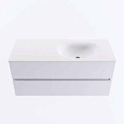 Mondiaz VICA Badkamermeubelset - 110cm - cale - 2 lades - Wastafel MOON - rechts - zonder kraangat - kleur talc - XL versie 60cm hoog