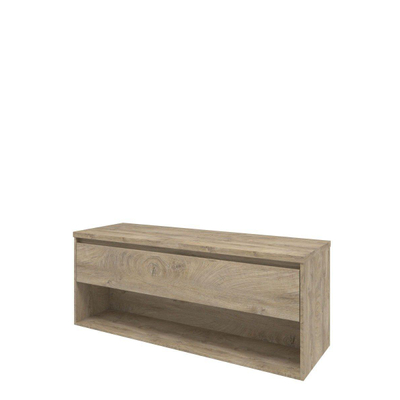 Proline Top badkamermeubelset - 140x46x55.2cm - wastafelblad - met schap - MFC Raw oak