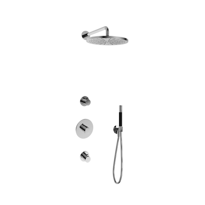 Hotbath Cobber IBS20 Regendoucheset inbouw - 35cm wandarm - 30cm ronde hoofddouche - staafhanddouche - chroom