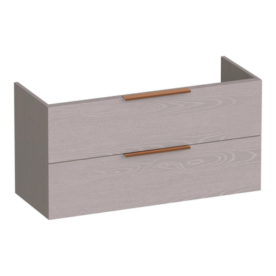 BRAUER Elevate wastafelonderkast ondiep 100 excl. opleggrepen 2 softclose lades en 1 sifon uitsparing - Timber Greige