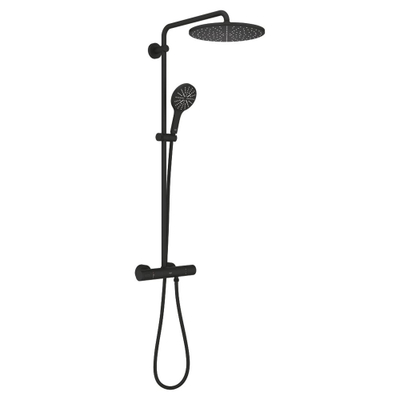 Grohe Rainshower douchesysteem thermostatisch met handdouche 3 straalsoorten phantom black