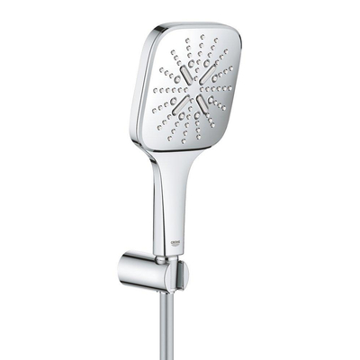 GROHE Rainshower SmartActive 130 Cube Handdoucheset - 3 straalsoorten - vierkant - met houder - gladde slang - 150cm - chroom