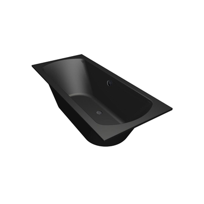 Xenz Lagoon ligbad - 180x80cm - met overloop - zonder afvoer - Acryl Ebony mat
