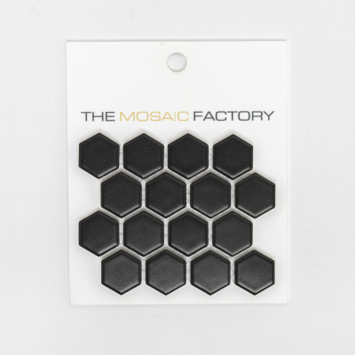 SAMPLEAMH23317 The Mosaic Factory Barcelona mozaïektegel 2.3x2.6x0.5cm voor wand en vloer voor binnen en buiten Zeshoek Keramiek Zwart