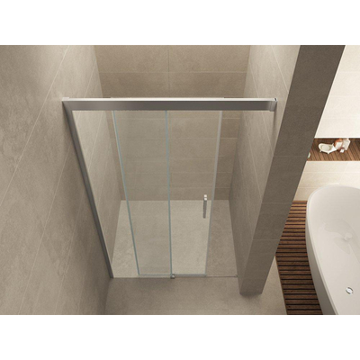 Wiesbaden Puerta nisdeur met 1 schuifdeur 1100 x 2000 x 8 mm nano helder glas/chroom