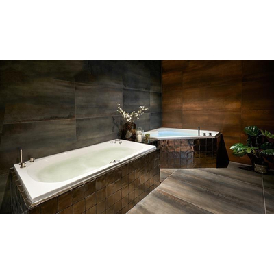 Xenz Cyprus hoekbad - 145x145cm - met overloop - zonder afvoer - Hoekopstelling links of rechts - Acryl Wit