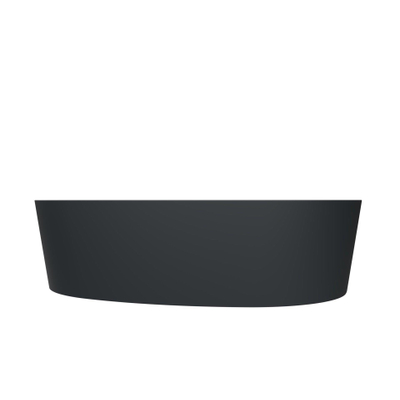 Arcqua Rocker waskom - 50x37x13cm - opbouw - rechts - organisch - cast marble antraciet mat