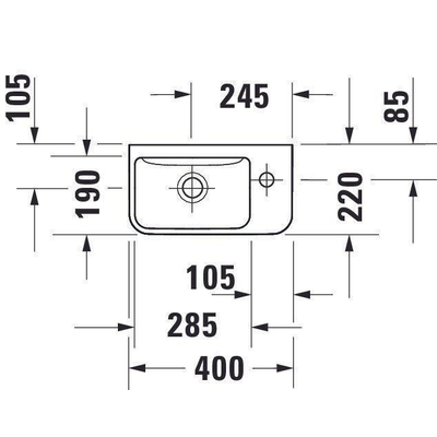 Duravit Me by starck fontein 400x220mm wit SHOWROOMMODEL