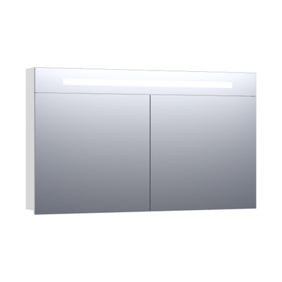 BRAUER Promise spiegelkast - 120x70x15cm -- met directe verlichting - 2 enkelzijdige spiegeldeuren - hoogglans wit
