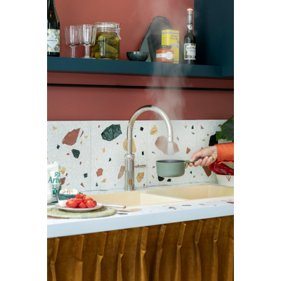 Quooker Classic Fusion Round kokendwaterkraan - draaibare uitloop - Combi+ reservoir - Warm / kokend water - Chroom