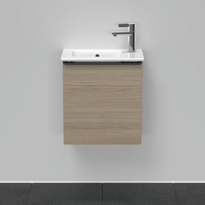 Duravit D-Neo wastafelonderkast 41x44x27.4cm Linksdraaiend 1 deur Eiken (terra) Mat