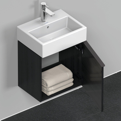 Duravit D-Neo wastafelonderkast 43.4x44x32.2cm Rechtsdraaiend 1 deur Eiken (zwart) Mat