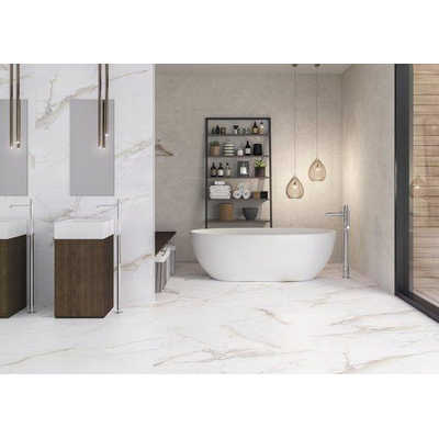 Cifre Cerámica Vloer- en wandtegel Diamond Gold 60x60 cm Marmer look Mat Wit