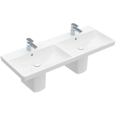 Villeroy & boch Avento dubbele meubelwastafel 120x47cm 2 kraangaten met overloop wit