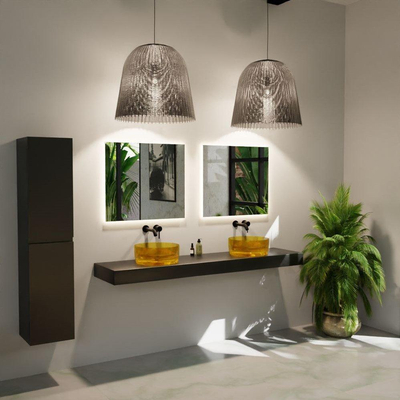 Mondiaz Jewel Waskom - 40x15x40 - antibacterieel - transparant - gold