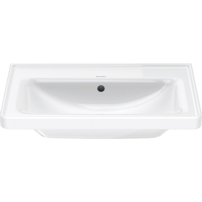 Duravit D-Neo wastafel met wondergliss 65x48x16.5cm 1 kraangat rechthoek Keramiek Wit