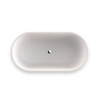 Plieger Kansas Vrijstaand bad - 155x80x60cm - met waterinlaat - met af- en overloopgarnituur - met poten - acryl - mat wit