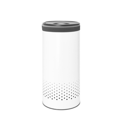 Brabantia wasbox 35 liter met dark grey kunststof deksel en uitneembare waszak White