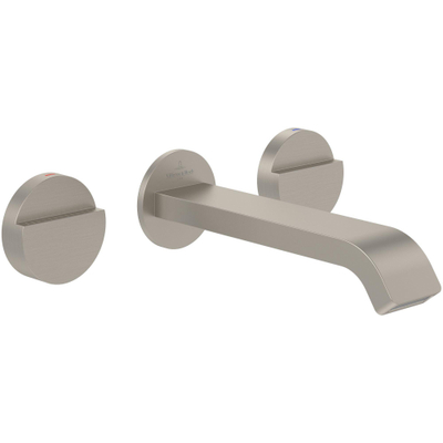 Villeroy & Boch Dawn Driegats wastafelkraan - Matt Brushed Nickel (RVS)