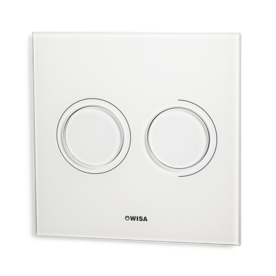 Wisa Luga bedieningsplaat glas pneumatisch 16x16cm met dualflush voor XS WC element wit