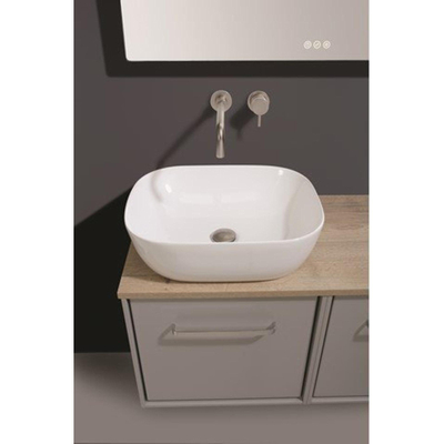 Crosswater Amalfi opbouw waskom rechthoek 32.5x45.5x13.5cm zonder overloop porselein wit