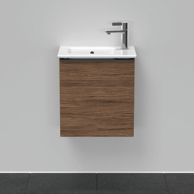 Duravit D-Neo wastafelonderkast 41x44x27.4cm Linksdraaiend 1 deur Noten (donker) Mat