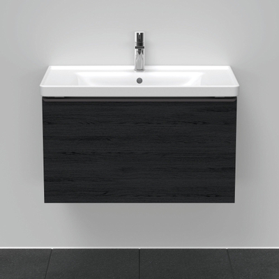 Duravit D-Neo wastafelonderkast 78.4x44x45.2cm 1 lade met softclose Eiken (zwart) Mat