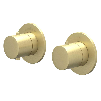 IVY Bond Regendoucheset - inbouw - symmetry - 2-weg stop-omstel - 30cm plafondbuis - 20cm slim hoofddouche - houder met uitlaat - 150cm doucheslang - 3-standen handdouche - Geborsteld mat goud PVD