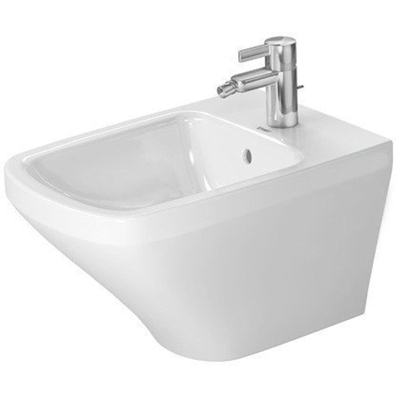 Duravit DuraStyle wandbidet met verdekte bevestiging 37x54cm met overloop met kraangat met wondergliss wit