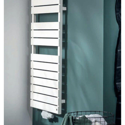 Plieger Genua M designradiator horizontaal middenaansluiting 1120x550mm 558W donkergrijs structuur