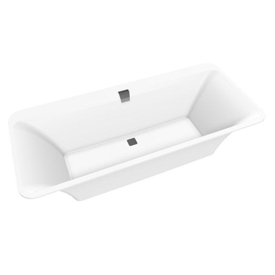 Villeroy & Boch Squaro Edge kunststof duobad quaryl rechthoekig 180x80x45cm incl. poten en afvoer-/overloopcombinatie mat wit
