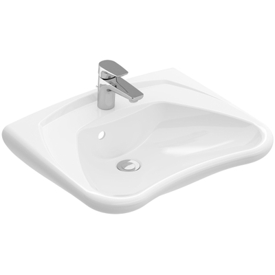 Villeroy en Boch Omnia Vita wastafel met kraangat en overloop 60x49cm wit