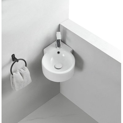 Wiesbaden Atlas hoekfontein 44 x 27,5 x 12 cm keramiek glans wit