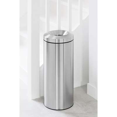 Brabantia Prullenbak - 30 liter - vlamdover- metalen binnenemmer - matt Steel