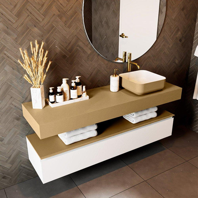 Mondiaz TOP 46 Vrijhangend Topblad - 150x46x12cm - geschikt voor waskom - Solid surface - Oro