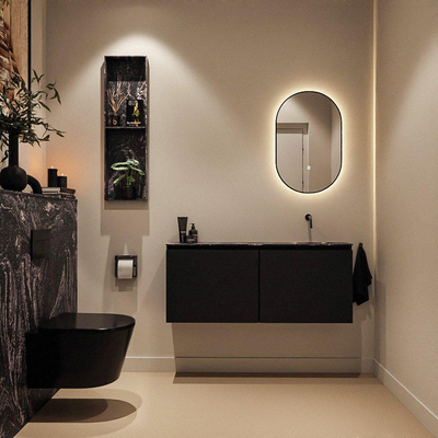 MONDIAZ TURE-DLUX 120cm toiletmeubel Urban. EDEN wastafel Lava positie rechts. Zonder kraangat.