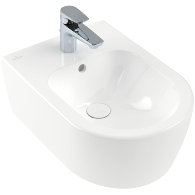 Villeroy & Boch Avento wandbidet 1 kraangat met overloop met verdekte bevestiging wit