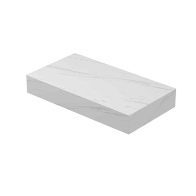 INK Blocq Fonteinplateau - 40x22x6cm - vrijhangend - zonder uitsparing - keramiek Calacatta mat