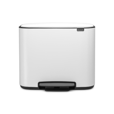 Brabantia Bo Pedaalemmer - 11+23 liter - 2 kunststof binnenemmers - wit