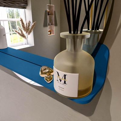 Mondiaz SPOT Badkamerspiegel - rond 70cm - spiegelplanchet - kleur Jeans