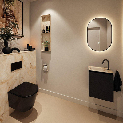 MONDIAZ TURE-DLUX 40cm toiletmeubel Urban. EDEN wastafel Frappe positie links. Met 1 kraangat.