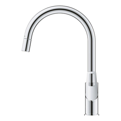 Grohe Start Loop Keukenkraan - 1-gats - hoge draaibare uittrekbare uitloop- voorsprong 21.5cm - open greep - chroom