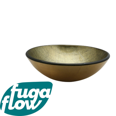 FugaFlow Efficiente Arredo Limone Waskom - 42x14,5cm - rond - gehard glas - goud groen