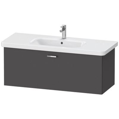 Duravit XBase Wastafelonderkast 113x44.8x44.8cm 1 lade Standaard greep met softclose spaanplaat Grafiet Mat