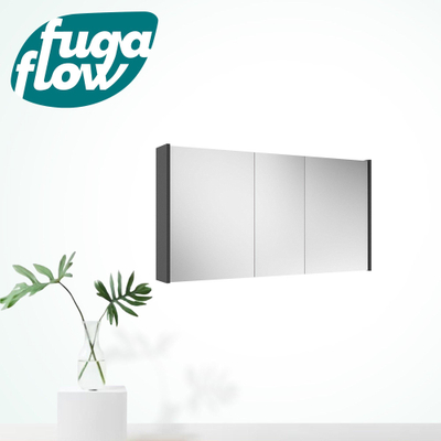 FugaFlow Eccelente Arredo spiegel badkamer spiegelkast - 120x63x16cm -inclusief zijpanelen - mat antraciet