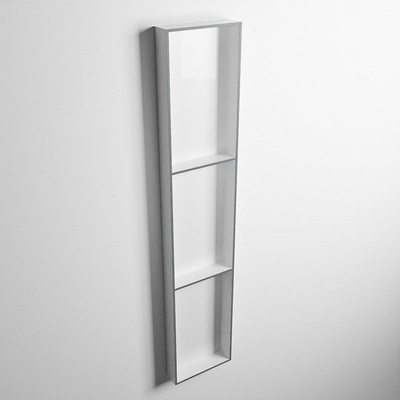 MONDIAZ EASY Nis - 149.5x29.5cm - geschikt voor in- of opbouw - 3 vakken - kleur Plata | Talc